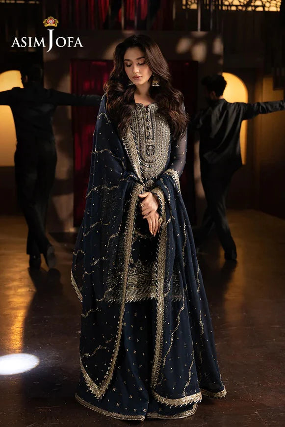 Aurora – Luxury Chiffon Embroidered 3-Piece by Asim Jofa